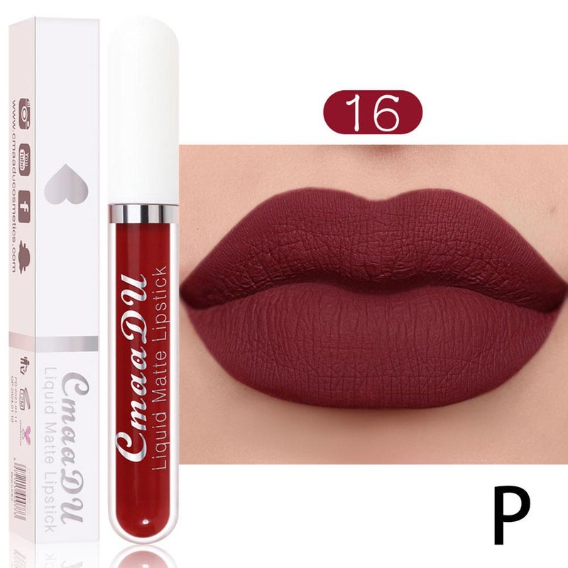 CmaaDu 18-shade matte waterproof long-lasting lipstick, long-lasting moisturizing lip gloss